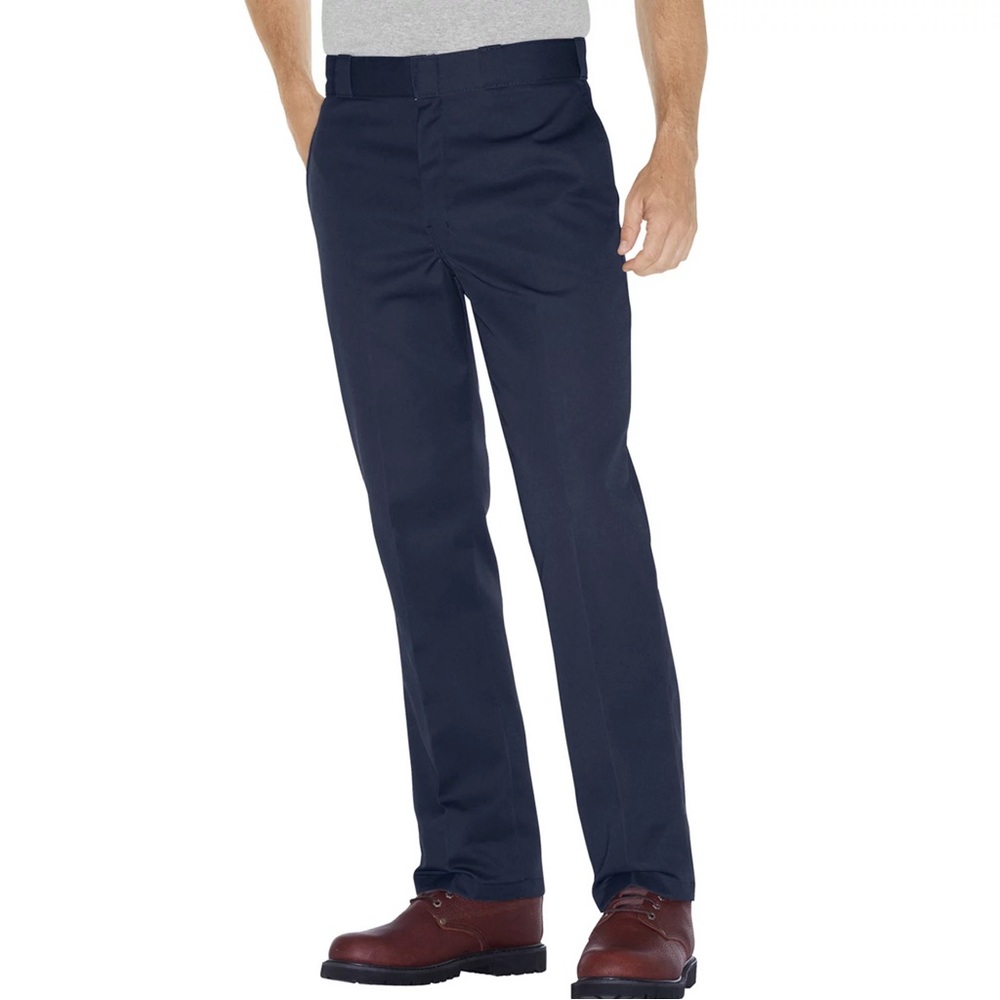 Dickies Men's Flex Work Pants Straight Leg Mid-Rise Dark Blue Size 40/32
